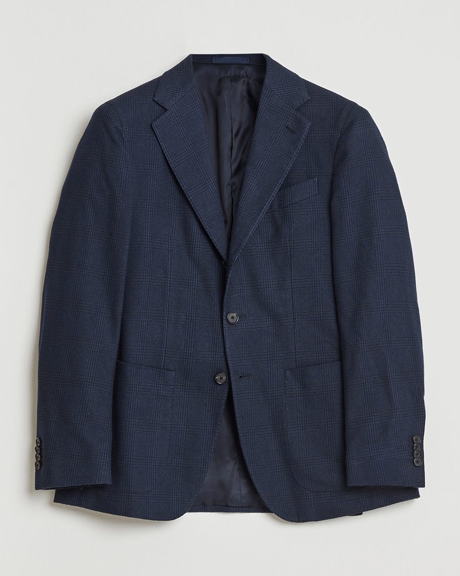 Herre | Blazere & jakker | Caruso | Aida Brushed Cotton Blazer Navy Check