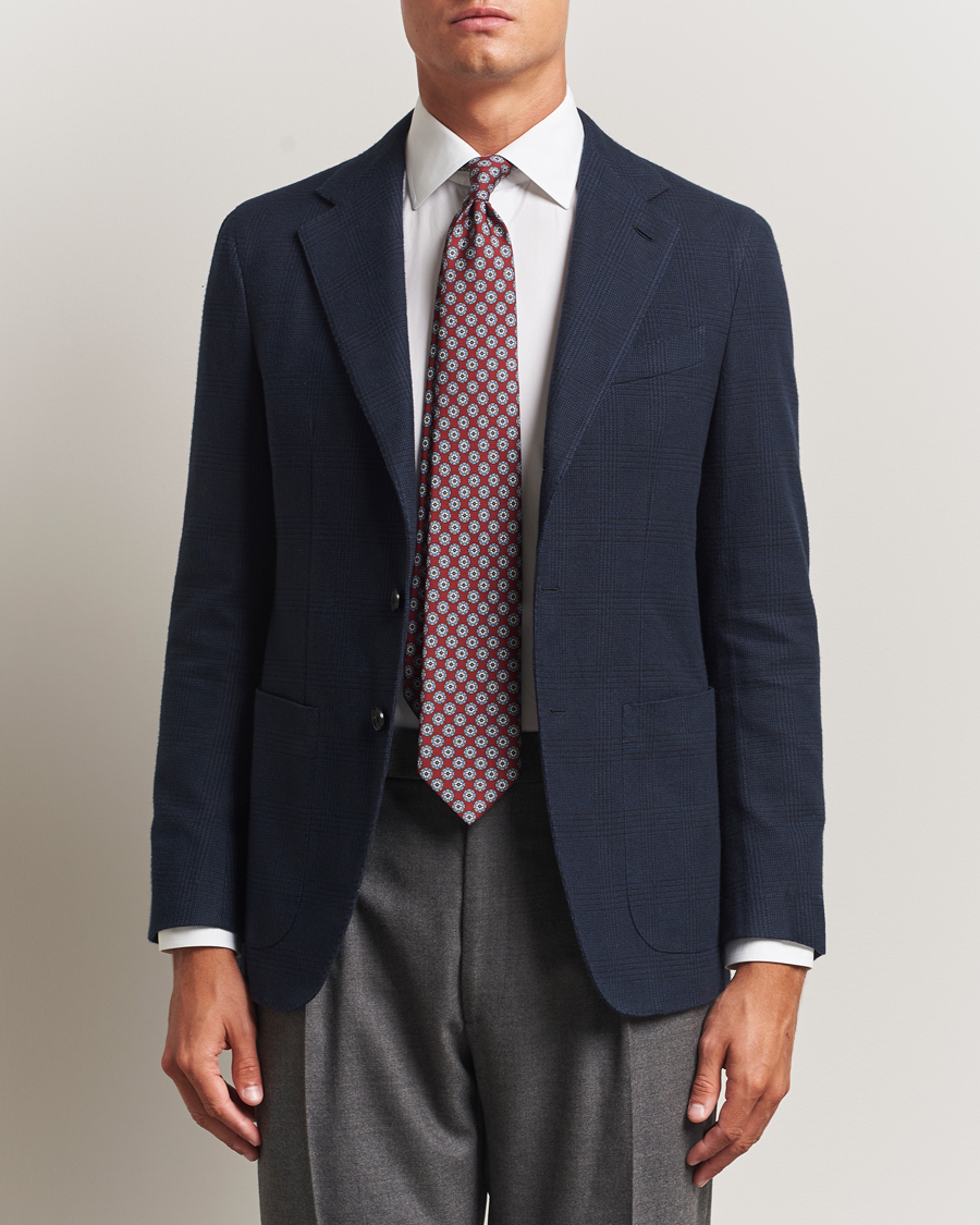 Herre | Blazere & jakker | Caruso | Aida Brushed Cotton Blazer Navy Check