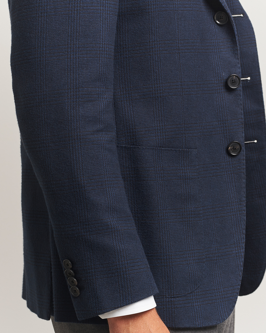 Herre | Blazere & jakker | Caruso | Aida Brushed Cotton Blazer Navy Check