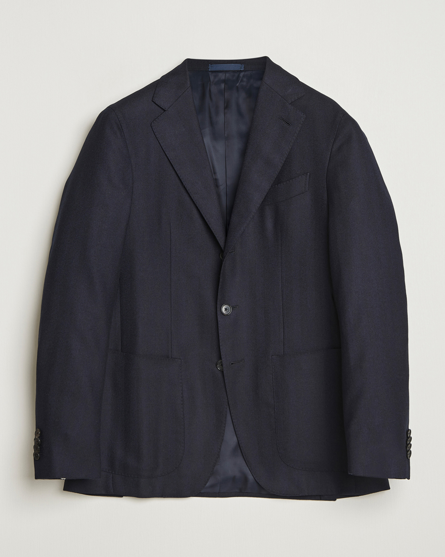 Herre | Blazere & jakker | Caruso | Aida Herringbone Wool Blazer Navy