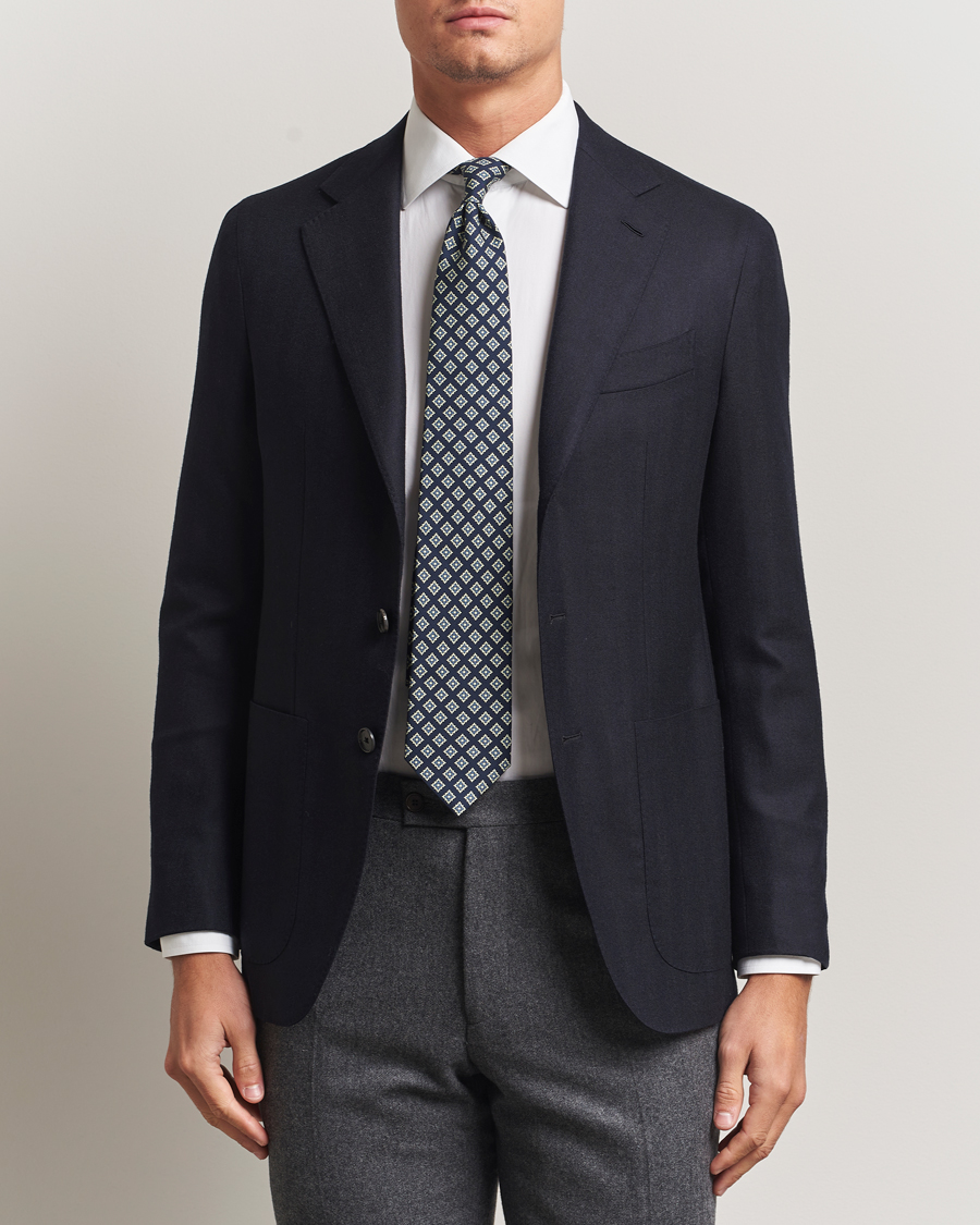 Herre | Blazere & jakker | Caruso | Aida Herringbone Wool Blazer Navy