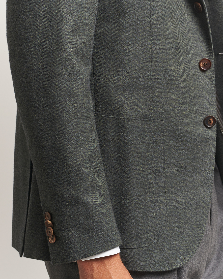 Herre | Blazere & jakker | Caruso | Aida Brushed Cotton Herringbone Blazer