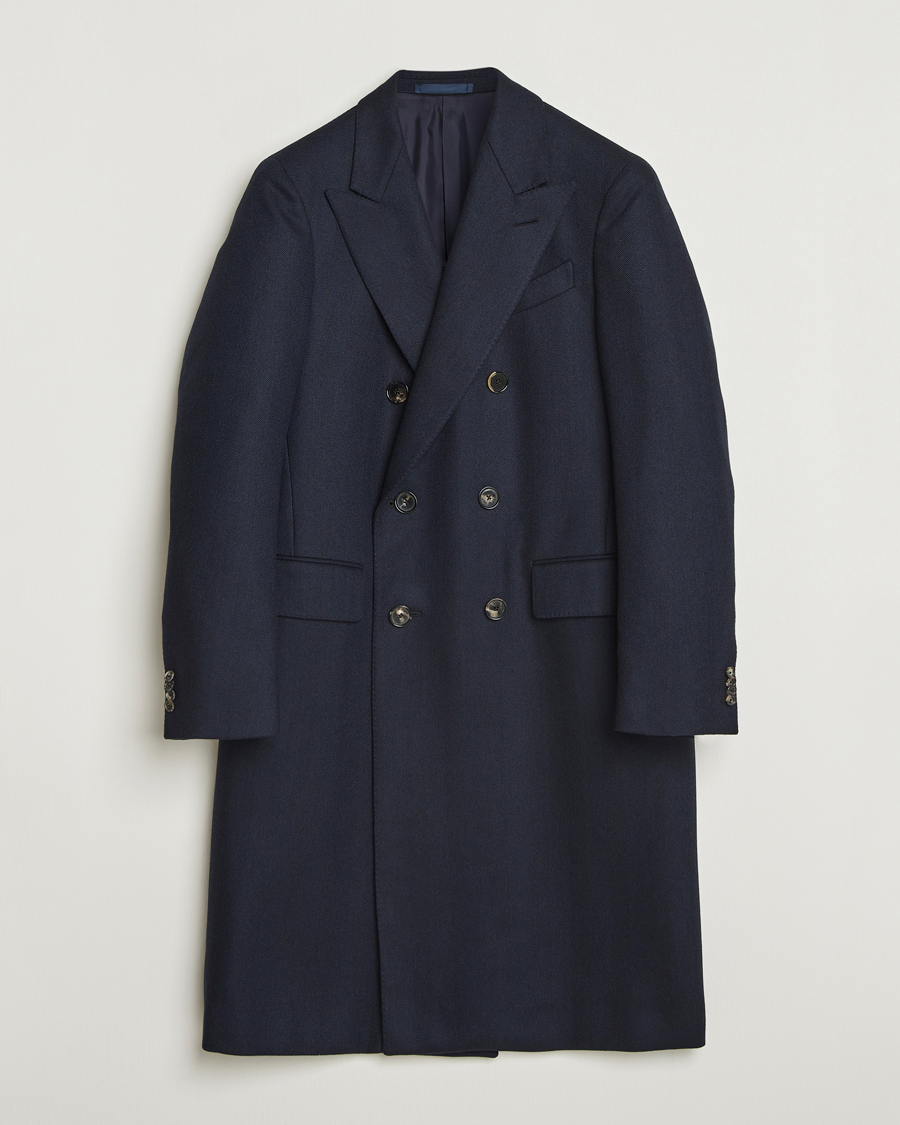 Herre | Jakker | Caruso | Aida Double Breasted Wool Coat Navy