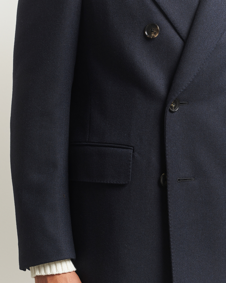 Herre | Jakker | Caruso | Aida Double Breasted Wool Coat Navy