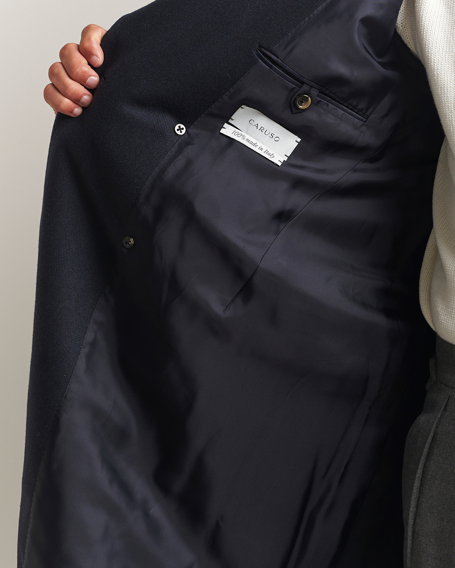 Herre | Jakker | Caruso | Aida Double Breasted Wool Coat Navy