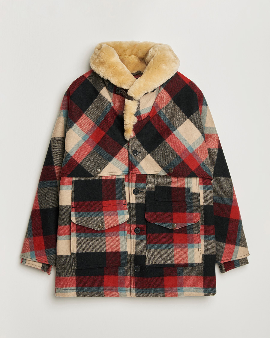 Herre | Jakker | Filson | Wool Lined Packer Coat Red/Cream/Blue Plaid