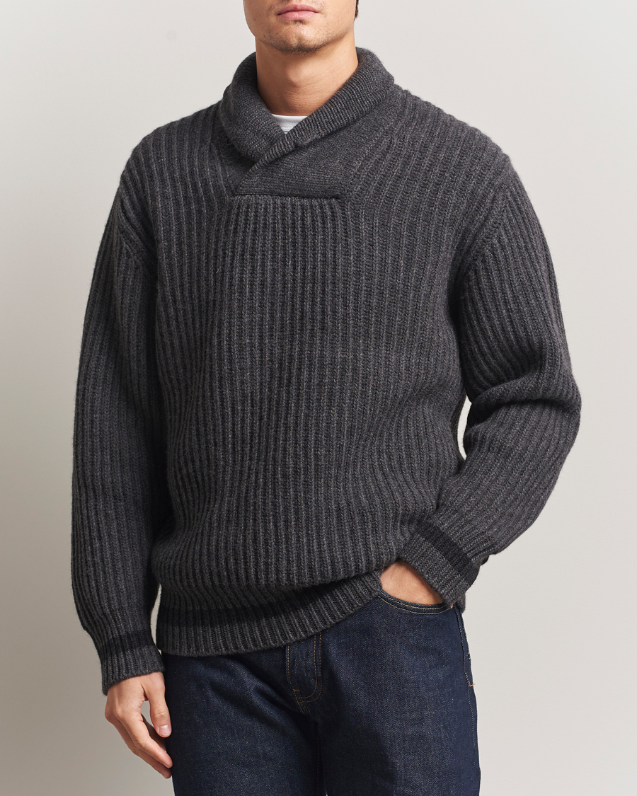 Herre | Trøjer | Filson | Bristol Shawl Neck Sweater Grey