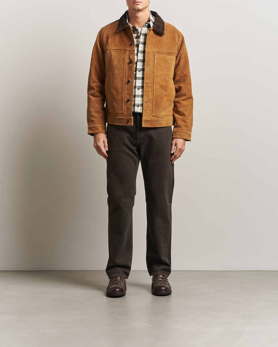 Herre | Jakker | Filson | Short Lined Suede Cruiser Saddle Brown