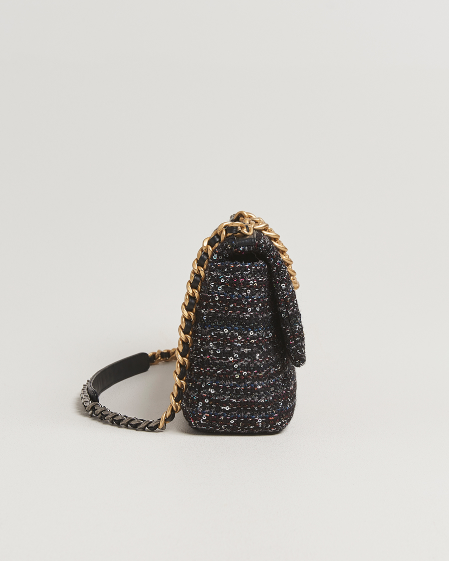 Herre | Pre-Owned & Vintage Bags | Chanel Pre-Owned | Chanel 19 Sequins Large Handbag Black