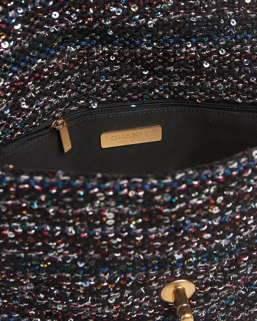 Herre | Pre-Owned & Vintage Bags | Chanel Pre-Owned | Chanel 19 Sequins Large Handbag Black