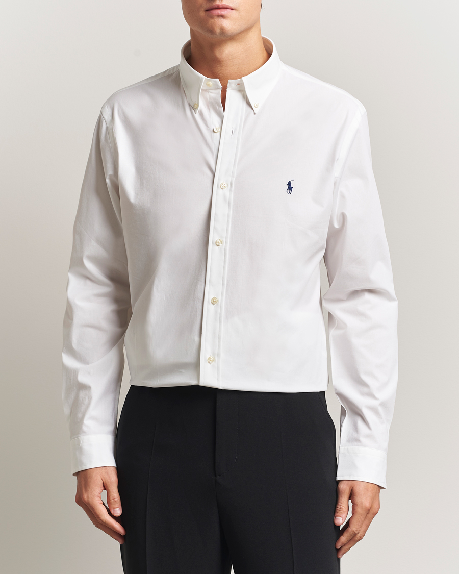 Herre | Skjorter | Polo Ralph Lauren | Custom Fit Stretch Poplin Shirt White