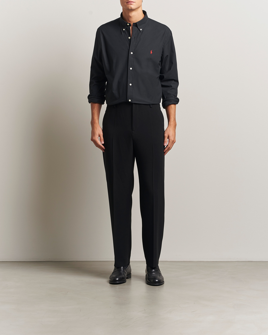 Herre | Skjorter | Polo Ralph Lauren | Custom Fit Stretch Poplin Shirt Polo Black