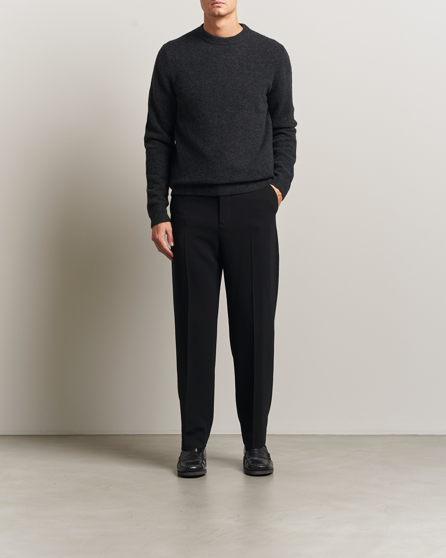 Herre | Trøjer | Filippa K | Yak Knitted Sweater Charcoal Melange