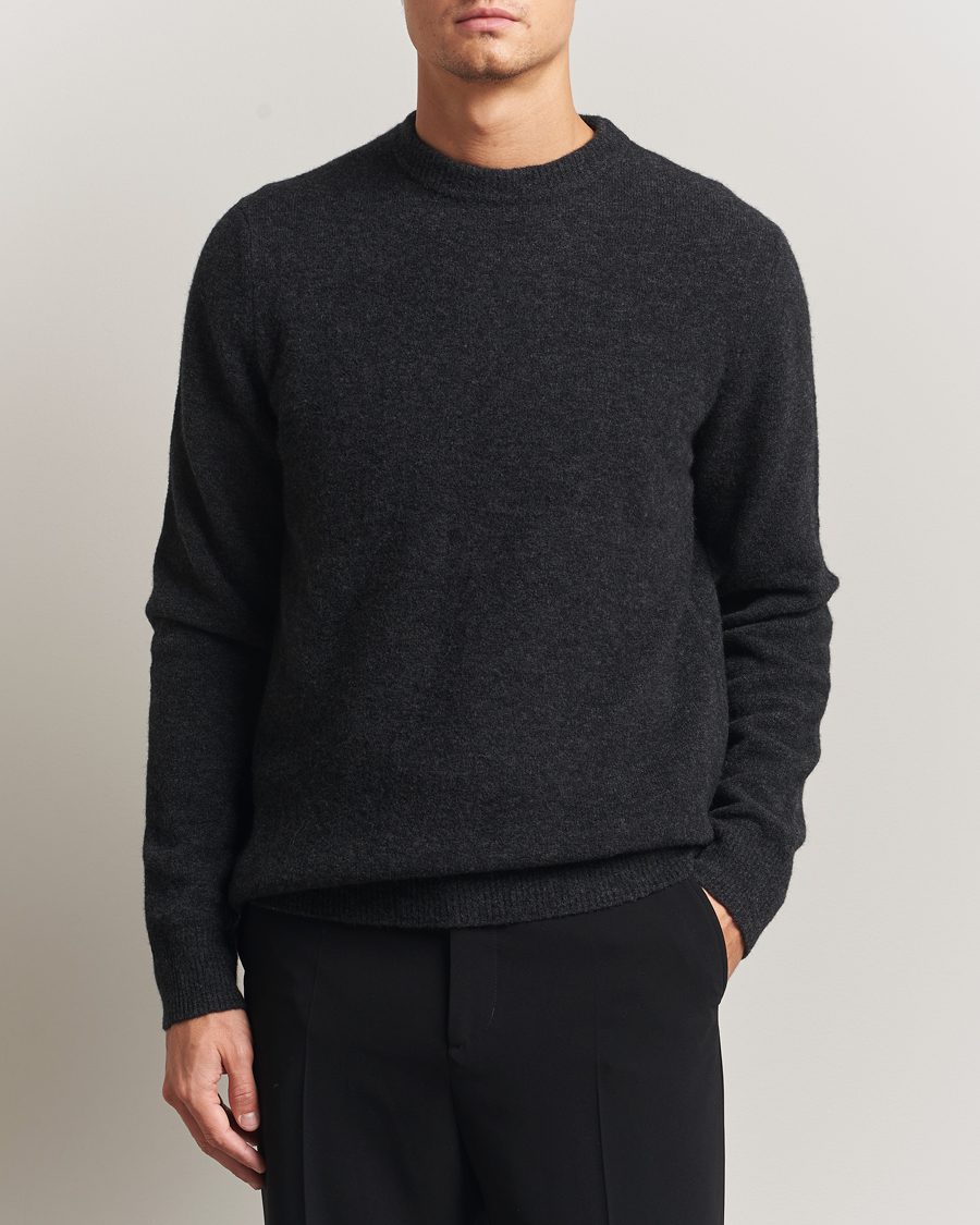 Herre | Trøjer | Filippa K | Yak Knitted Sweater Charcoal Melange