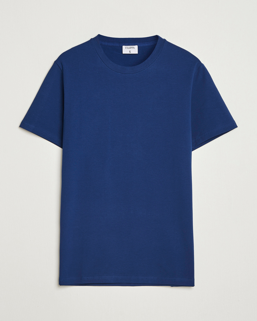 Herre | T-Shirts | Filippa K | Soft Lycra T-Shirt Royal Navy