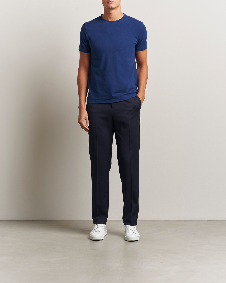 Herre | T-Shirts | Filippa K | Soft Lycra T-Shirt Royal Navy