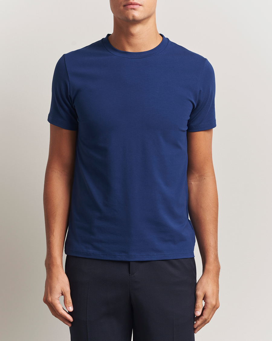 Herre | T-Shirts | Filippa K | Soft Lycra T-Shirt Royal Navy