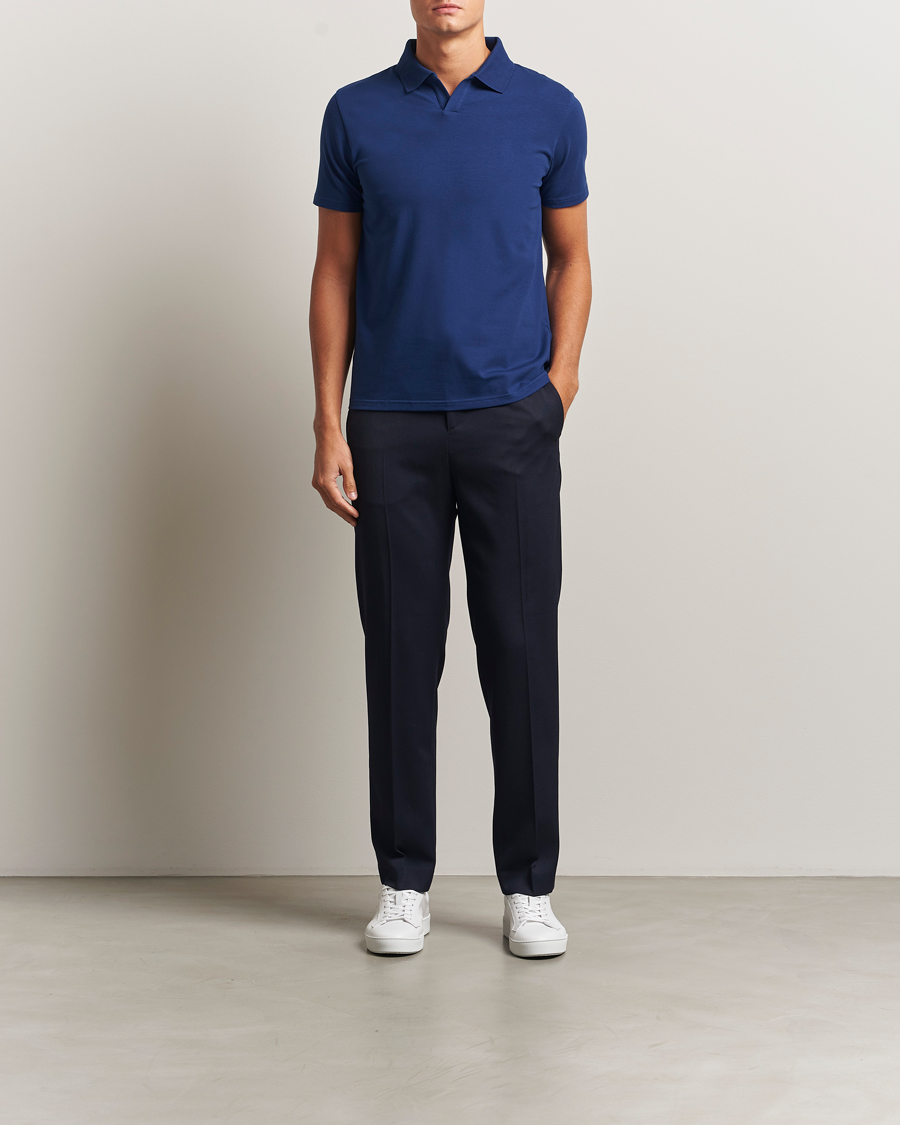 Herre | Polotrøjer | Filippa K | Soft Lycra Polo T-Shirt Royal Navy