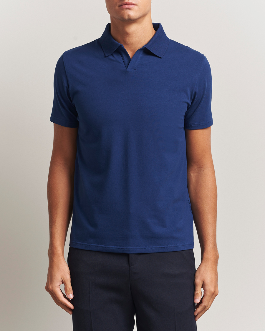 Herre | Polotrøjer | Filippa K | Soft Lycra Polo T-Shirt Royal Navy