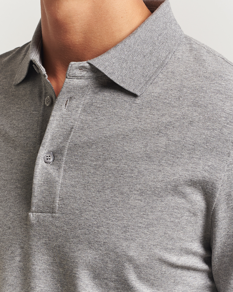 Herre | Polotrøjer | Filippa K | Luke Lycra Polo Shirt Mid Grey Melange