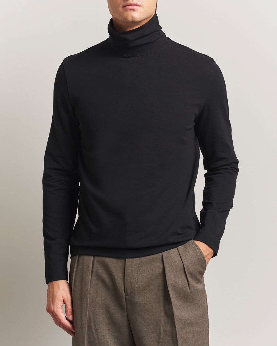Herre | Trøjer | Filippa K | Organic Cotton Stretch Turtleneck Black