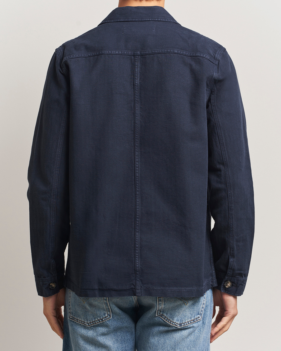 Herre | Skjorter | A Day's March | Original Herringbone Overshirt Navy