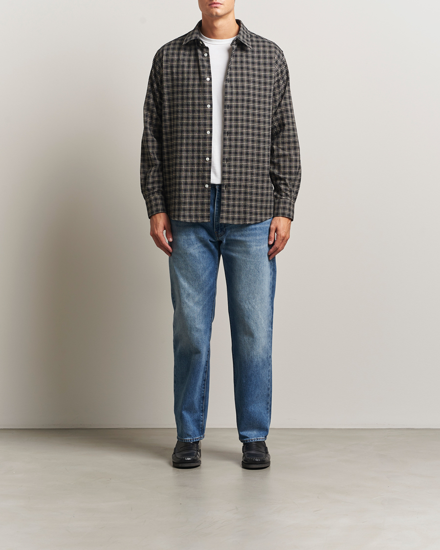 Herre | Skjorter | A Day's March | Landon Checked Shirt Black