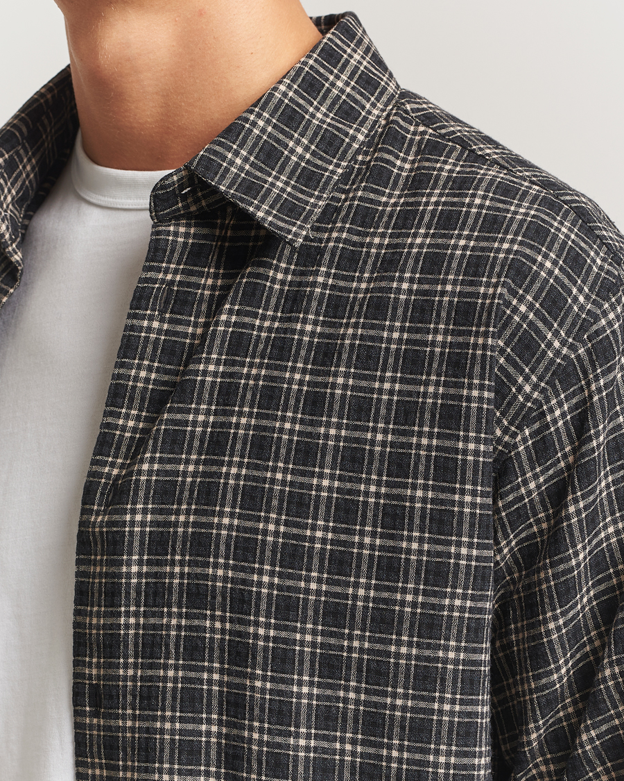 Herre | Skjorter | A Day's March | Landon Checked Shirt Black