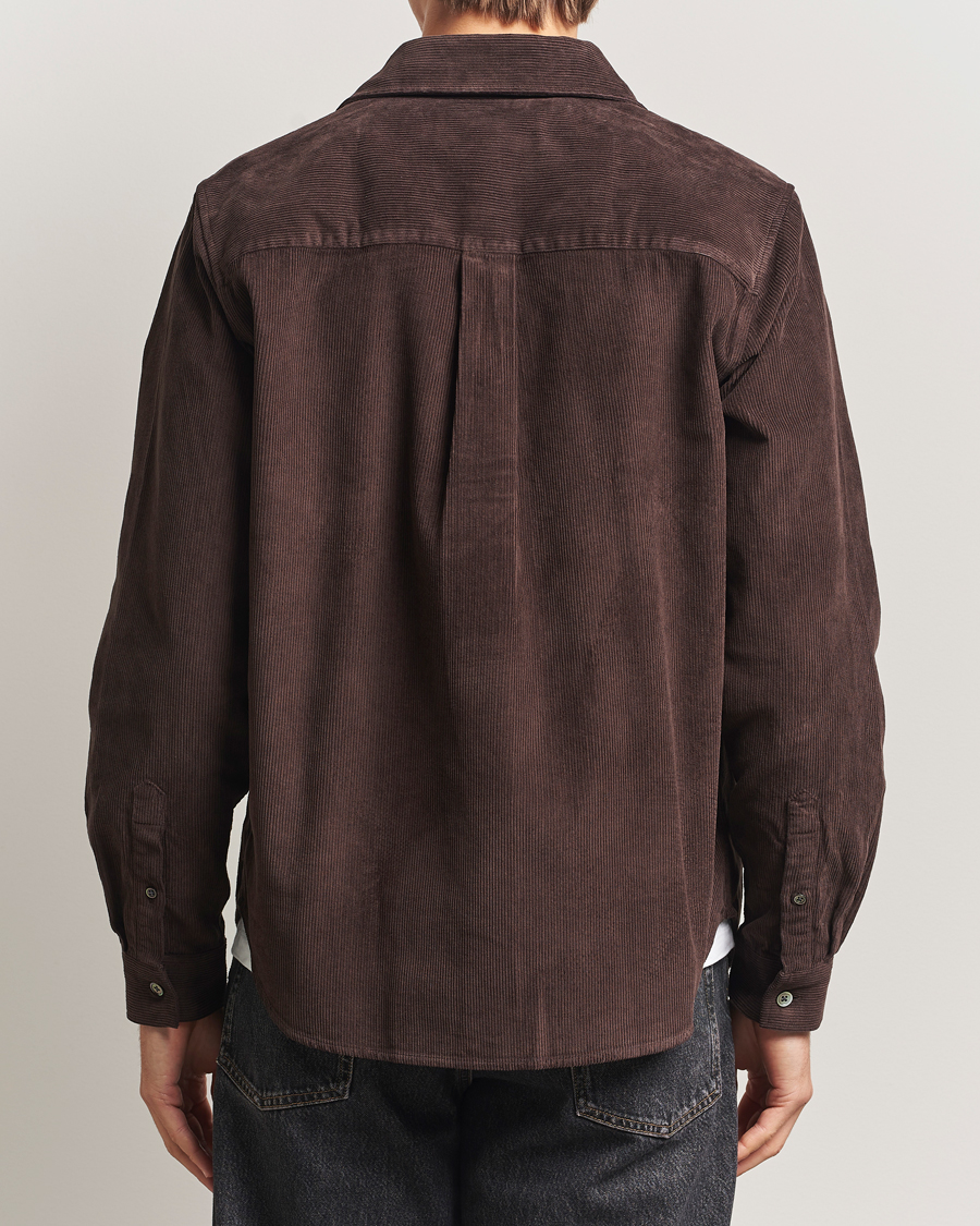 Herre | Skjorter | A Day's March | Rupert Cord Shirt Dark Brown