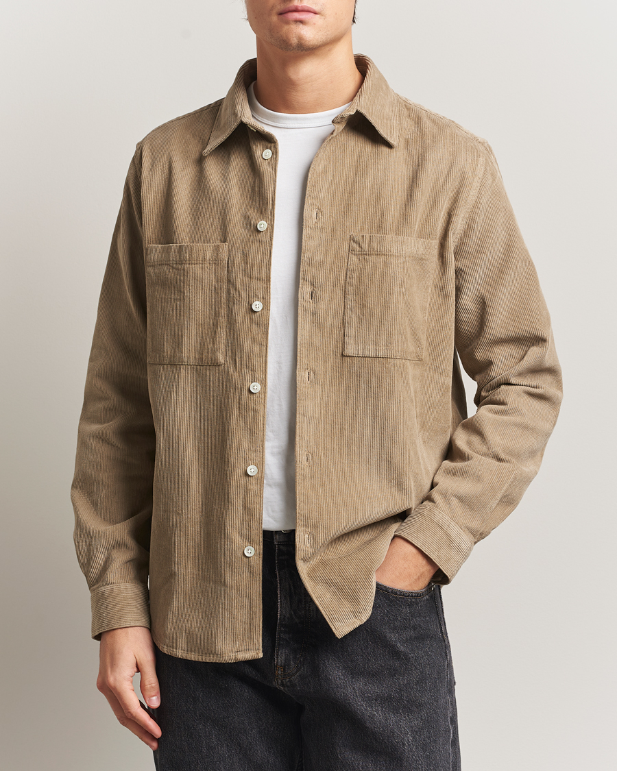 Herre | Skjorter | A Day's March | Rupert Cord Shirt Greige