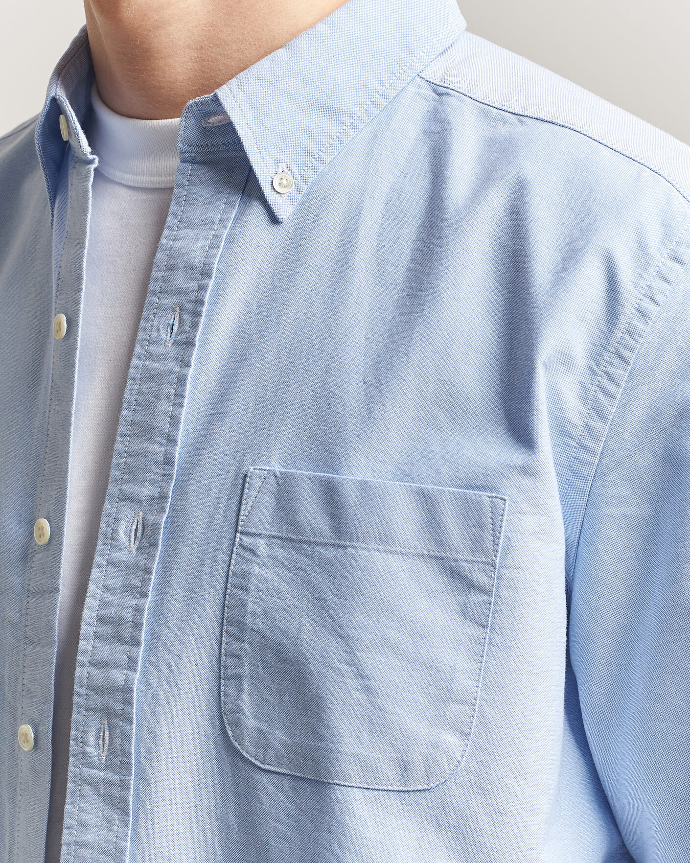 Herre | Skjorter | A Day's March | Classic Oxford Shirt Light Blue