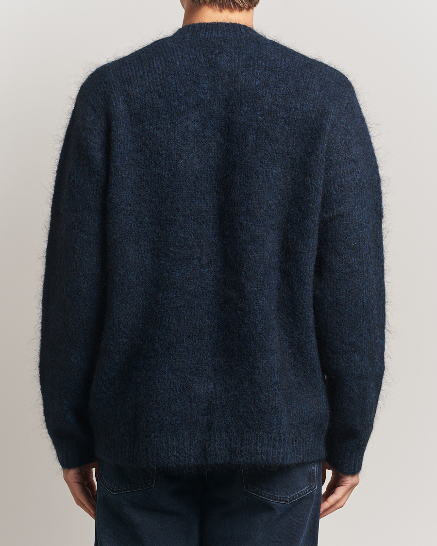 Herre | Trøjer | A Day's March | Jarrow Mohair Cardigan Indigo Blue