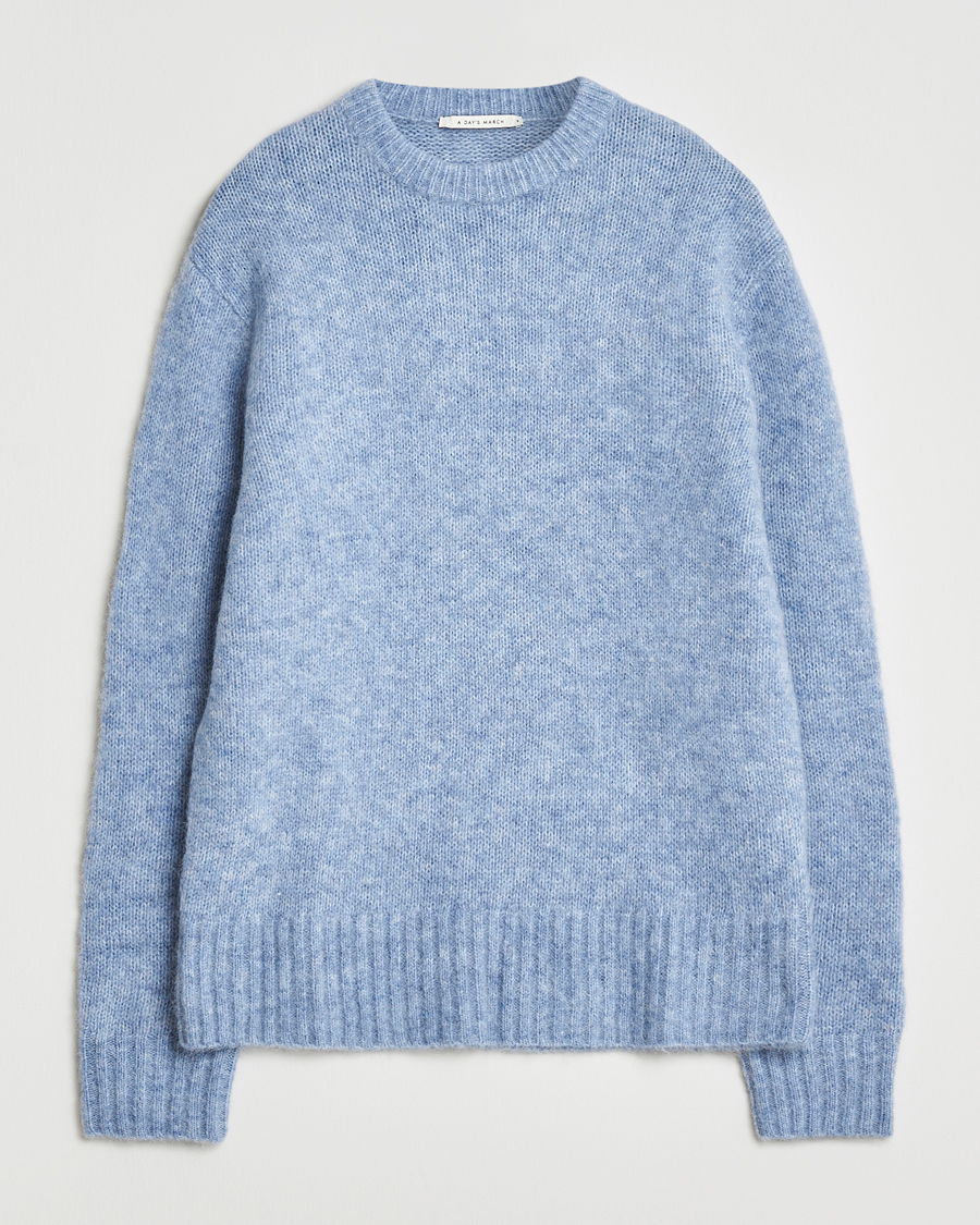 Herre | Trøjer | A Day's March | Tietar Mohair Sweater Light Blue