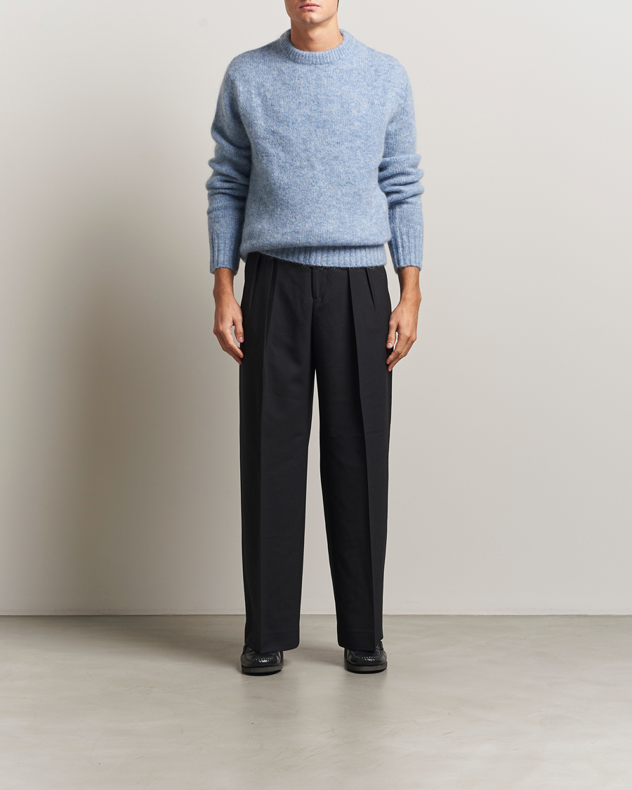Herre | Trøjer | A Day's March | Tietar Mohair Sweater Light Blue