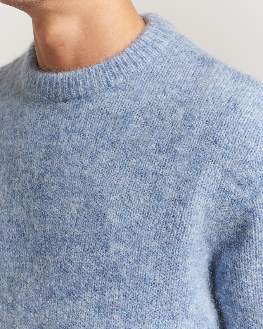 Herre | Trøjer | A Day's March | Tietar Mohair Sweater Light Blue