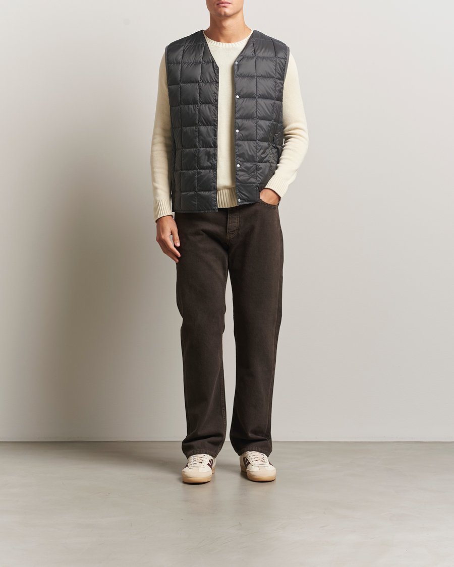 Herre | Jakker | TAION | V-Neck Lightweight Down Vest Dark Grey