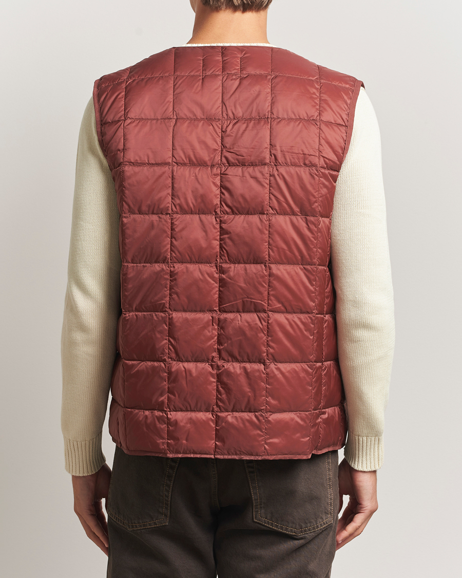 Herre | Jakker | TAION | V-Neck Lightweight Down Vest Dark Red