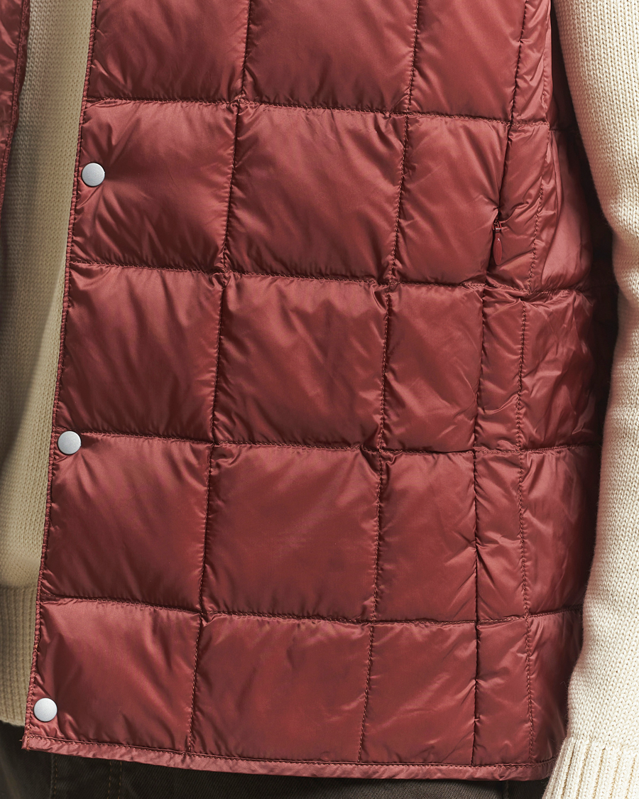 Herre | Jakker | TAION | V-Neck Lightweight Down Vest Dark Red