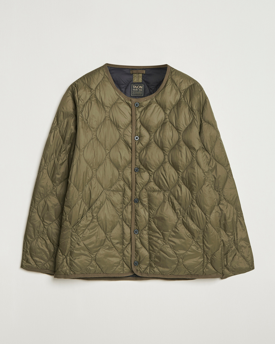 Herre | Jakker | TAION | Military Crew Neck Down Jacket Dark Olive