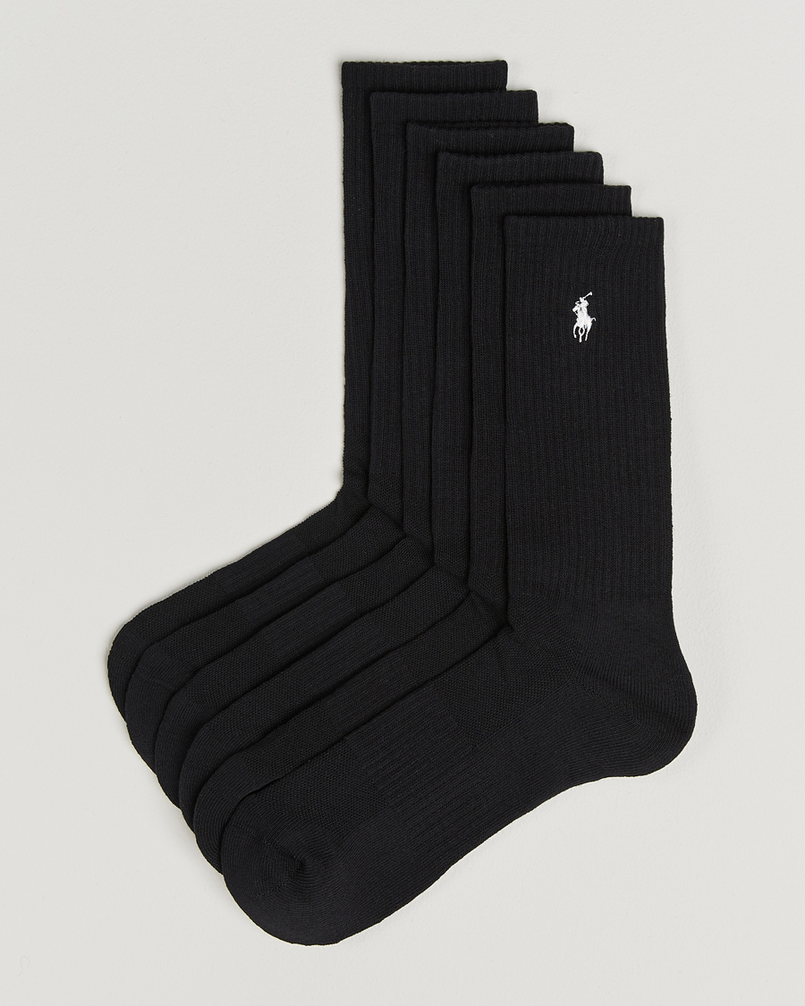 Herre | Undertøj | Polo Ralph Lauren | 6-Pack Cotton Crew Socks Black
