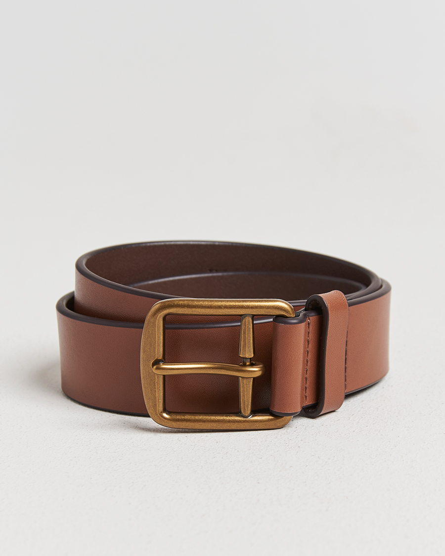 Herre | Bælter | Polo Ralph Lauren | Signature Pony Leather Belt Saddle