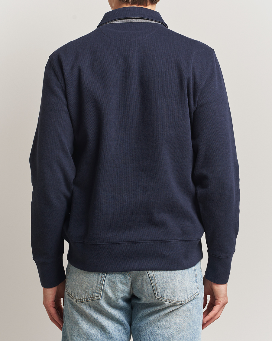 Herre | Polotrøjer | Gant | Light Sacker Rib Long Sleeve Polo Evening Blue