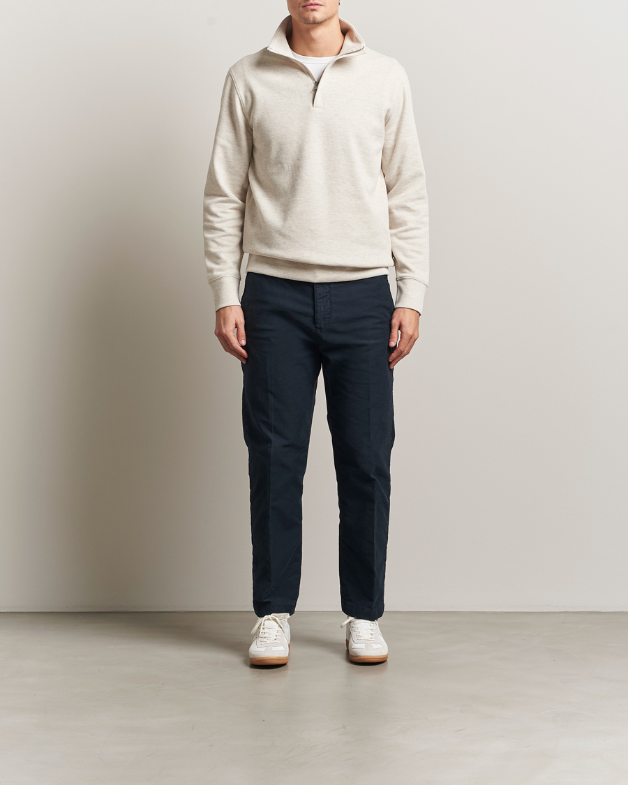 Herre | Trøjer | Gant | Light Sacker Rib Half Zip Seed Melange