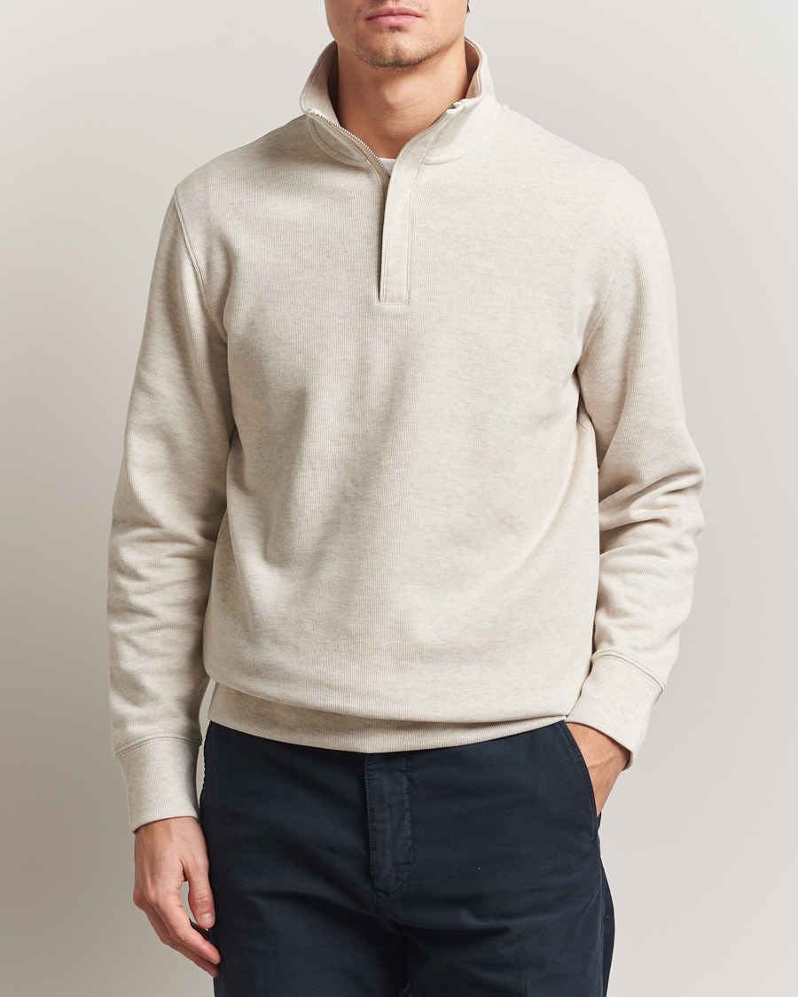 Herre | Trøjer | Gant | Light Sacker Rib Half Zip Seed Melange