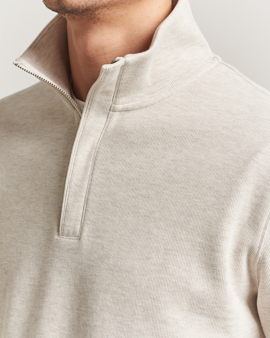Herre | Trøjer | Gant | Light Sacker Rib Half Zip Seed Melange