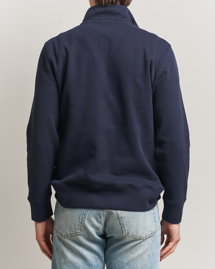 Herre | Trøjer | Gant | Light Sacker Rib Half Zip Evening Blue