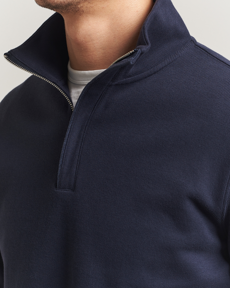 Herre | Trøjer | Gant | Light Sacker Rib Half Zip Evening Blue