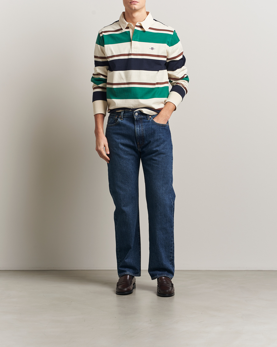 Herre | Trøjer | GANT | Striped Heavy Rugger Cream Multi