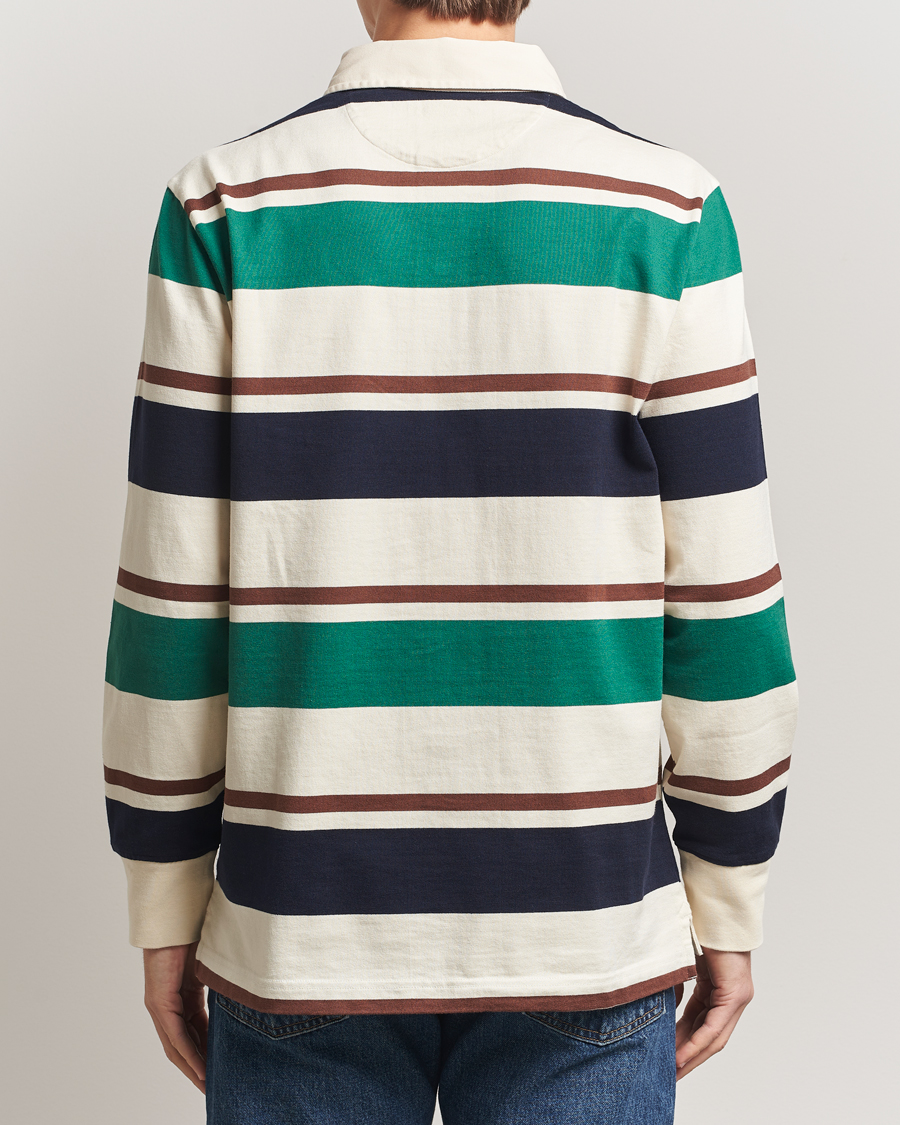 Herre | Trøjer | GANT | Striped Heavy Rugger Cream Multi