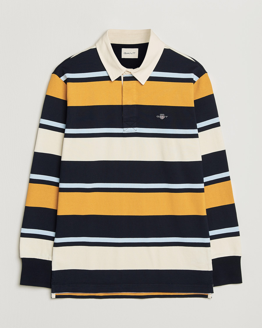 Herre | Trøjer | GANT | Striped Heavy Rugger Evening Blue Multi